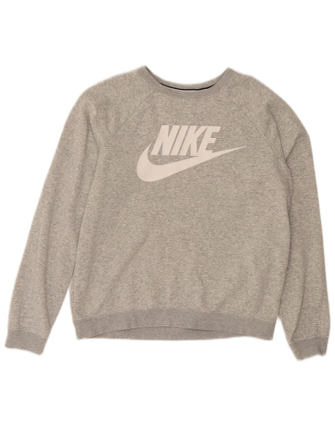 Nike Womens Graphic Oversized Sweatshirt Pullover UK 10 Small Graue Baumwolle