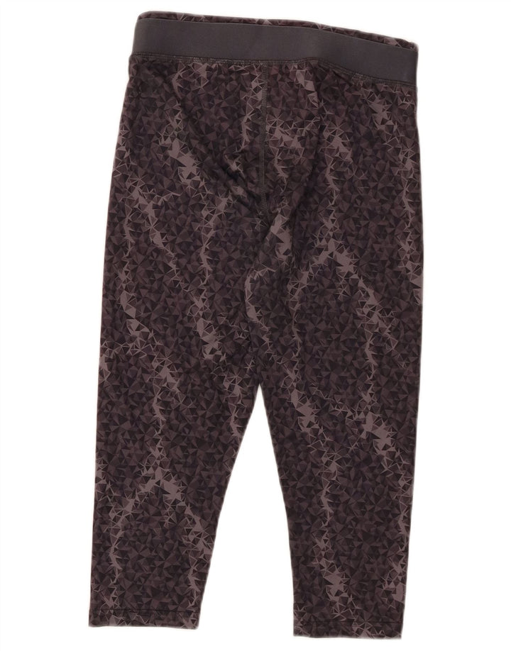 PUMA Damen Capri-Leggings UK 10 Small Graues geometrisches Polyester