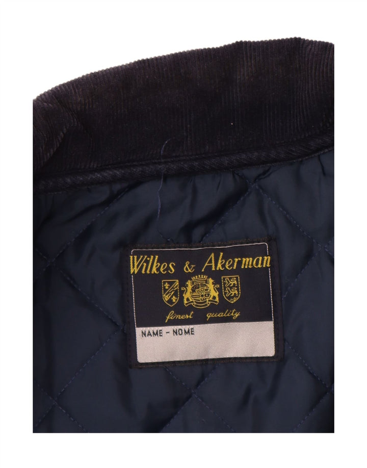 WILKES&AKERMAN Herren Steppjacke UK 40 Large Marineblau Polyamid