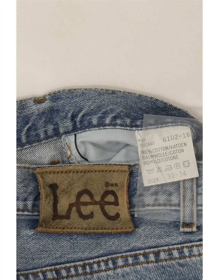 Lee Herren Straight Jeans W32 L34 Blaue Baumwolle
