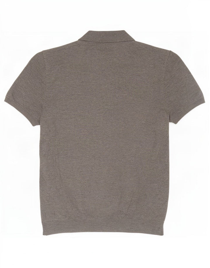 Kurzärmliger Pullover mit Knopfkragen für Herren von Zara, mittelgrau