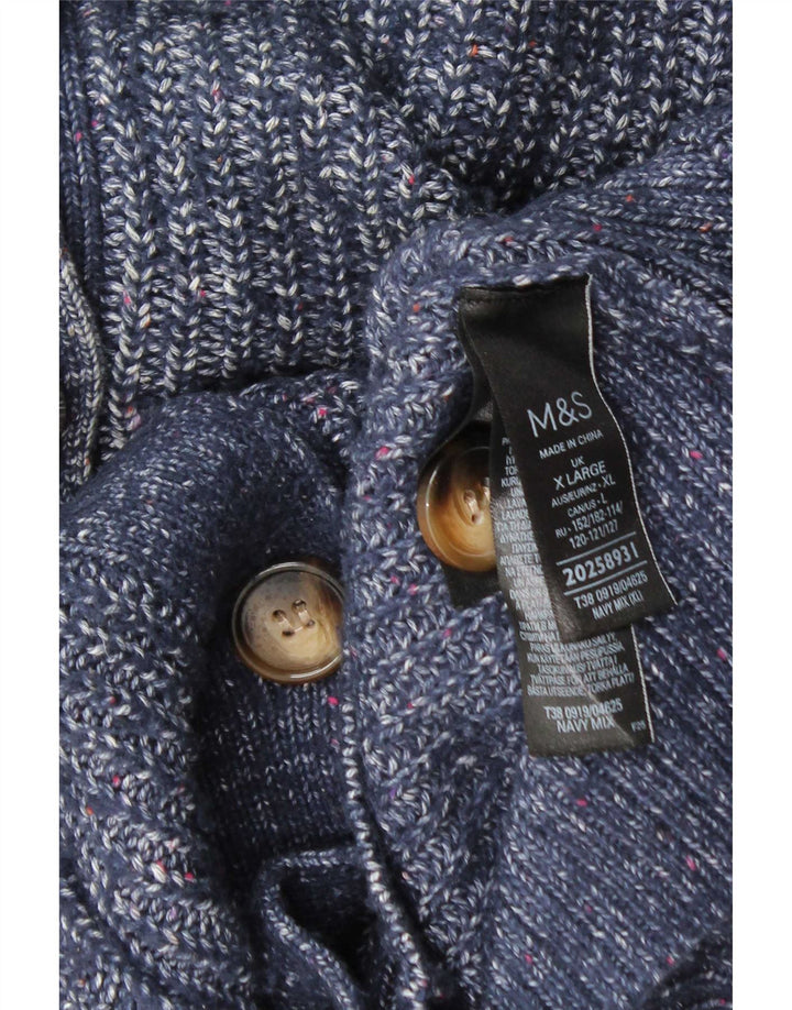 Marks & Spencer Damen-Strickjacke in Übergröße, Gr. 18, XL, Blau meliert
