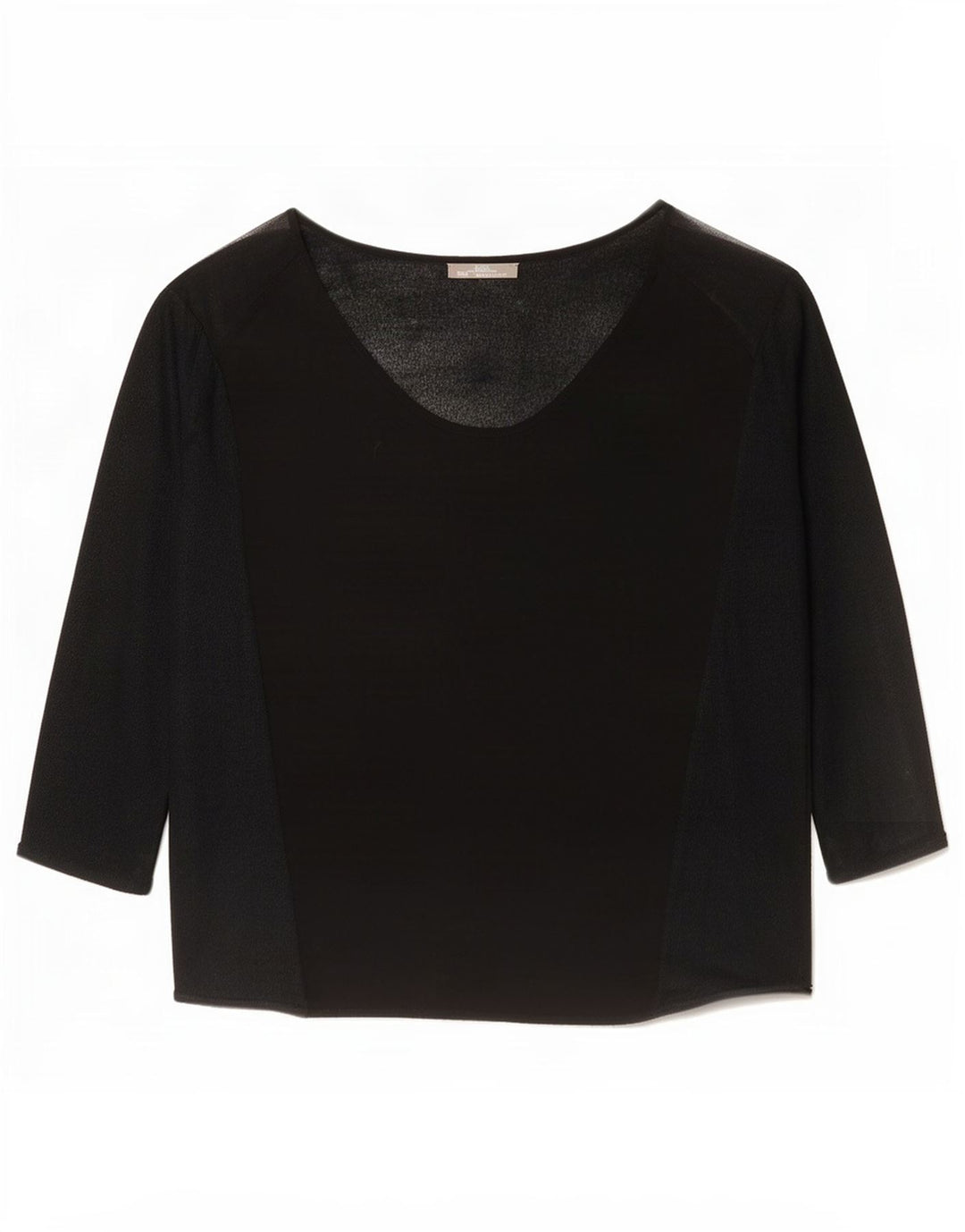 Zara Damen Übergroßes Top mit 3/4-Ärmeln, UK 14, Mittelschwarz