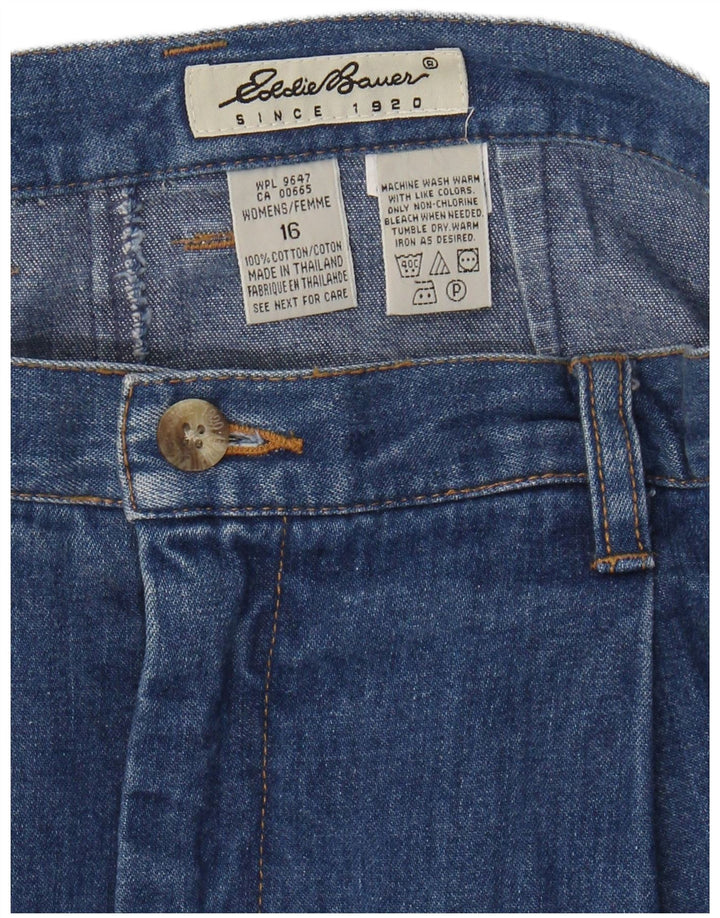 EDDIE BAUER Damen Jeansrock US 16 XL W34 Blaue Baumwolle