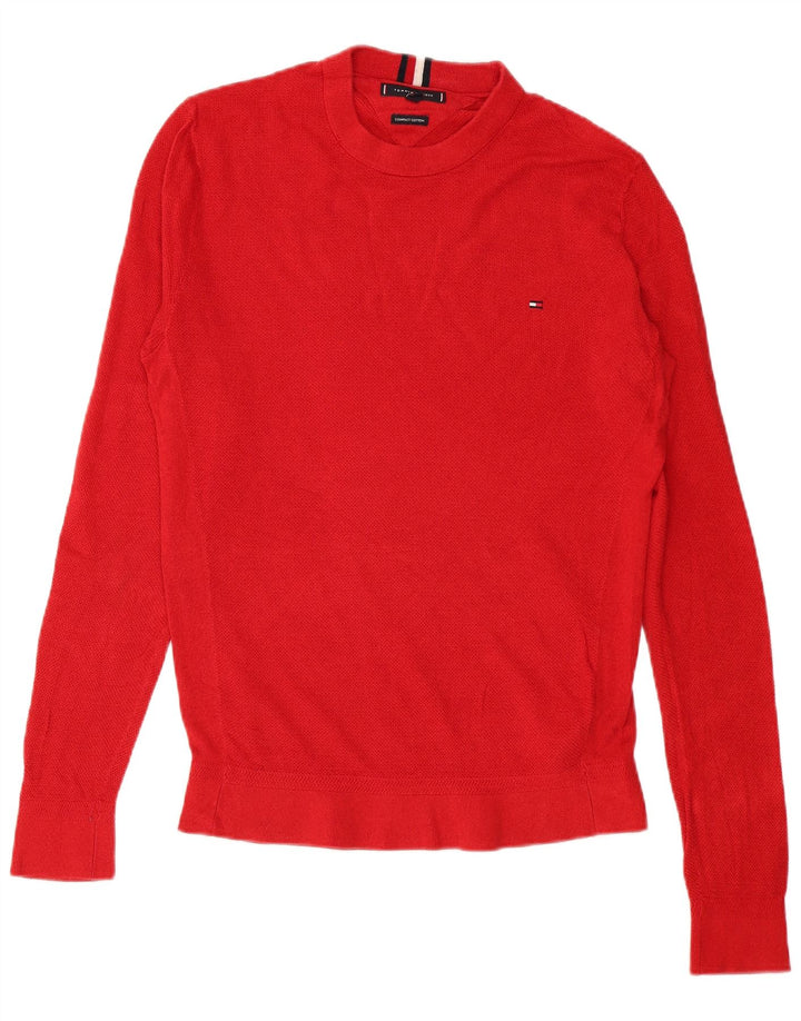 TOMMY HILFIGER Herren-Pullover mit Rundhalsausschnitt, große rote Baumwolle