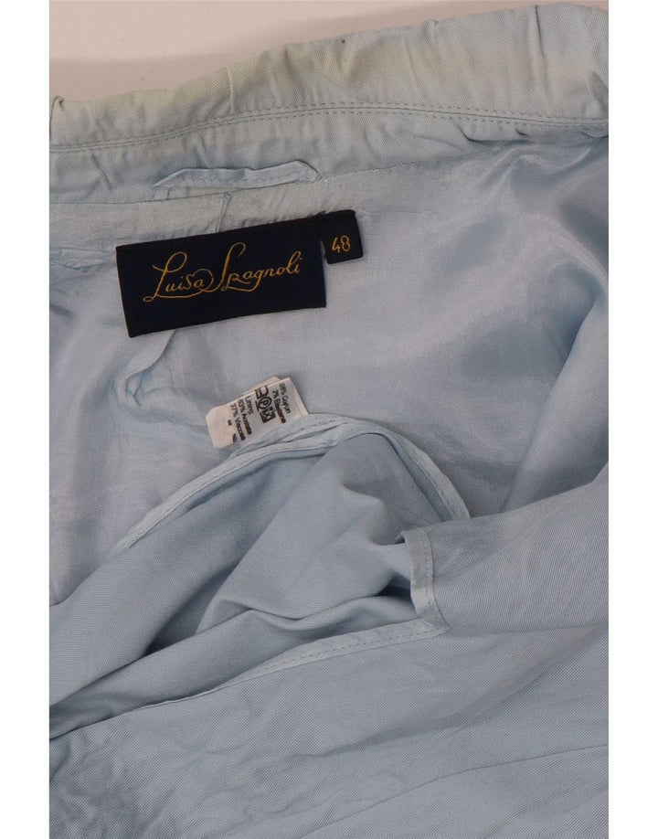 Luisa Spagnoli Damen 3-Knopf-Blazerjacke IT 48 XL Blaue Baumwolle