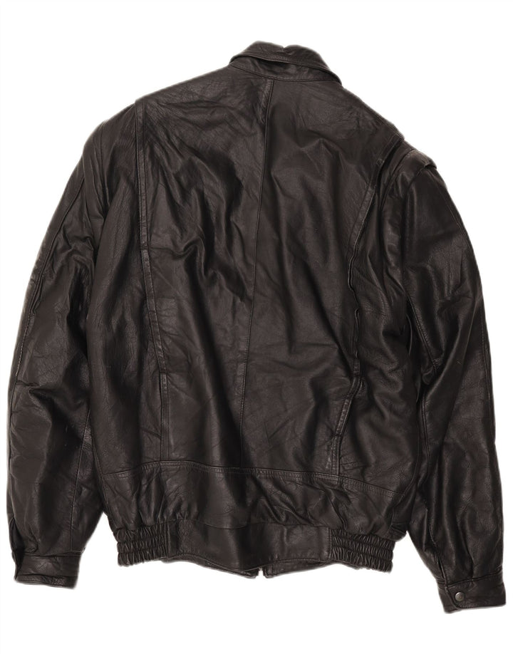 Vintage Herren Lederjacke UK 40 Großes schwarzes Leder