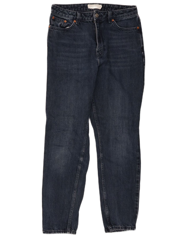 Topshop Damen Mom Tapered Jeans W28 L27 Blaue Baumwolle