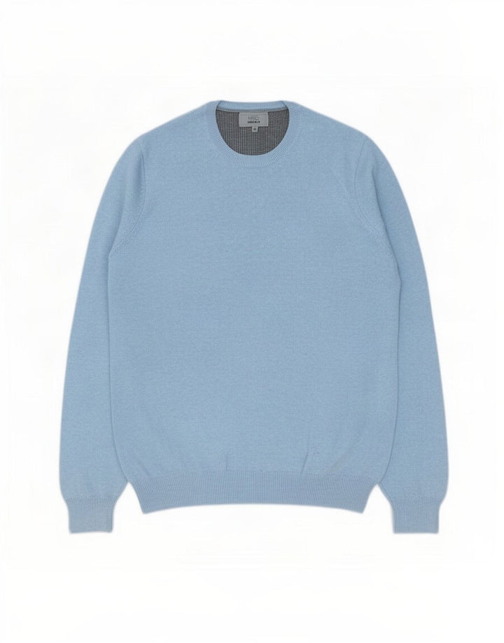 Marks & Spencer Herren-Pullover mit normaler Passform und Rundhalsausschnitt in Mittelblau