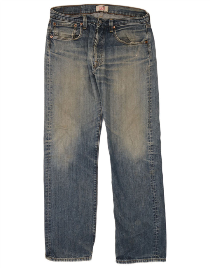 Levi's Herren 501 Straight Jeans W32 L32 Blau Baumwolle