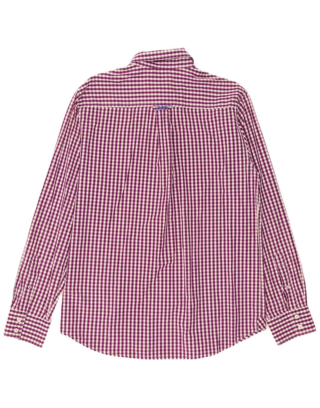 Crew Clothing Herrenhemd, groß, violett, Gingham-Baumwolle