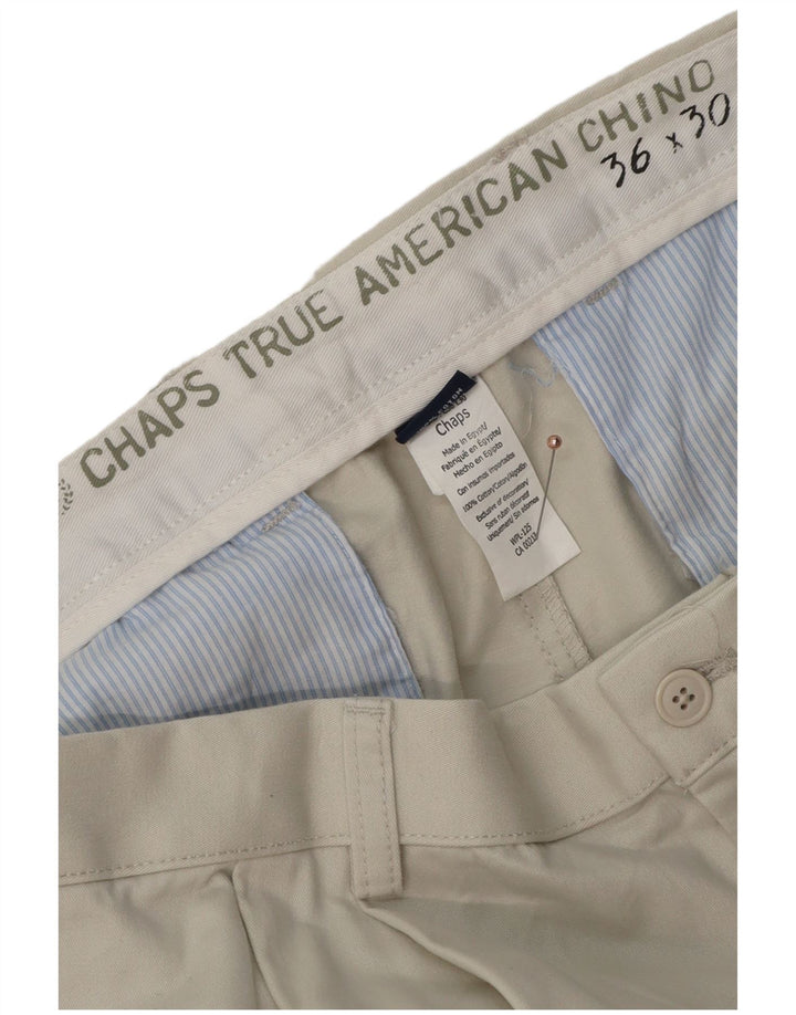 CHAPS Herren-Chinohose mit Pegged, W36, L30, weiße Baumwolle