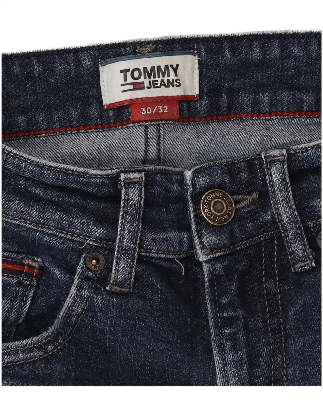 Tommy Hilfiger Herren Slim Jeans W30 L32 Blaue Baumwolle