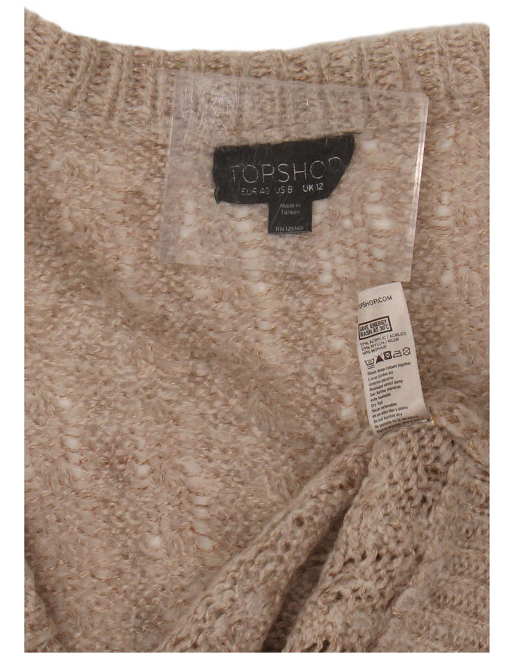 Topshop Damen-Strickjacke in Übergröße, UK 12, Mittelbeige, Acryl