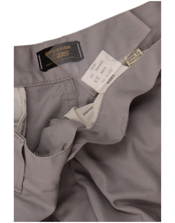 BIG STAR Gerade Herren-Cargohose W33 L32 Graue Baumwolle