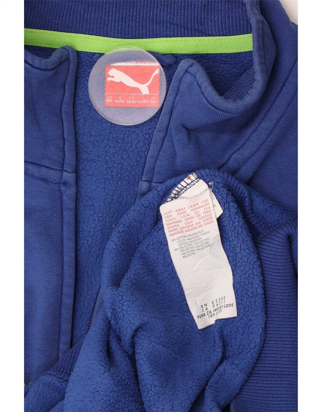 Puma Herren Graphic Trainingsanzug Top Jacke 2XL Blau Baumwolle