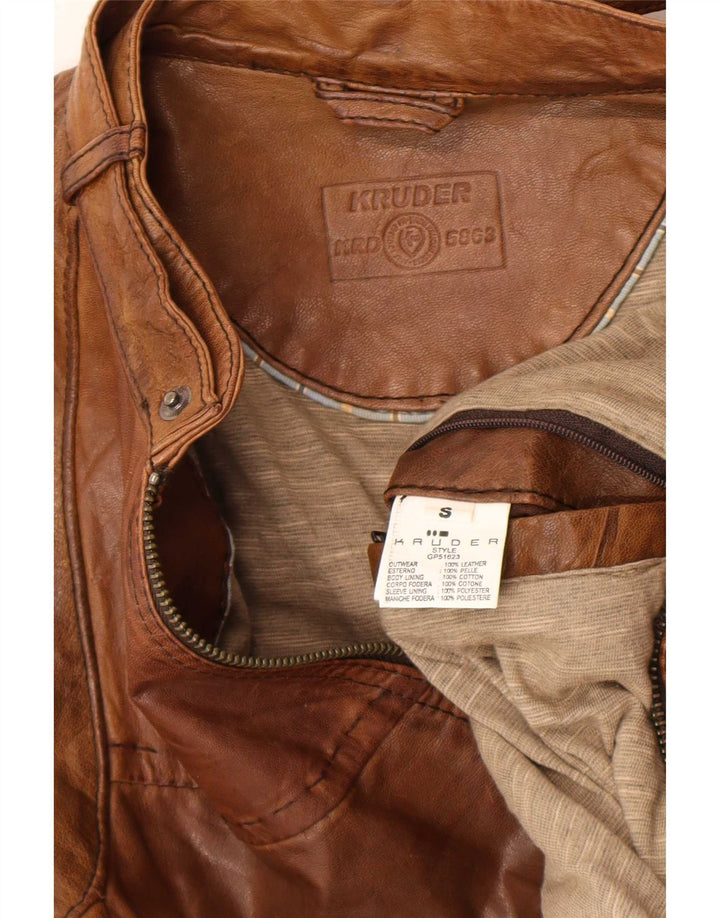 Kruder Herren Lederjacke UK 36 Kleines braunes Leder