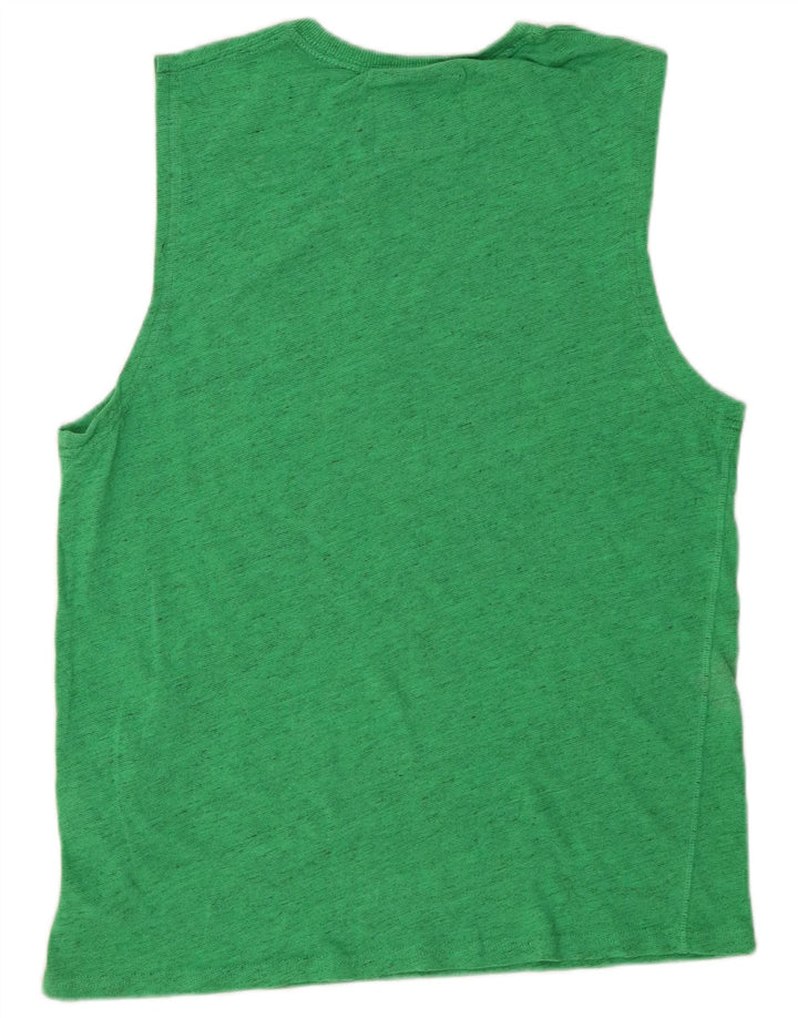 SUPERDRY Herren-T-Shirt mit grafischem Motiv, groß, grün gesprenkelte Baumwolle