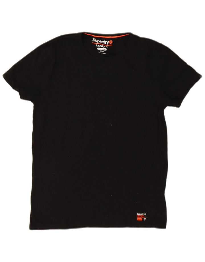 Superdry Slim Fit T-Shirt-Oberteil für Herren aus mittelschwarzer Baumwolle