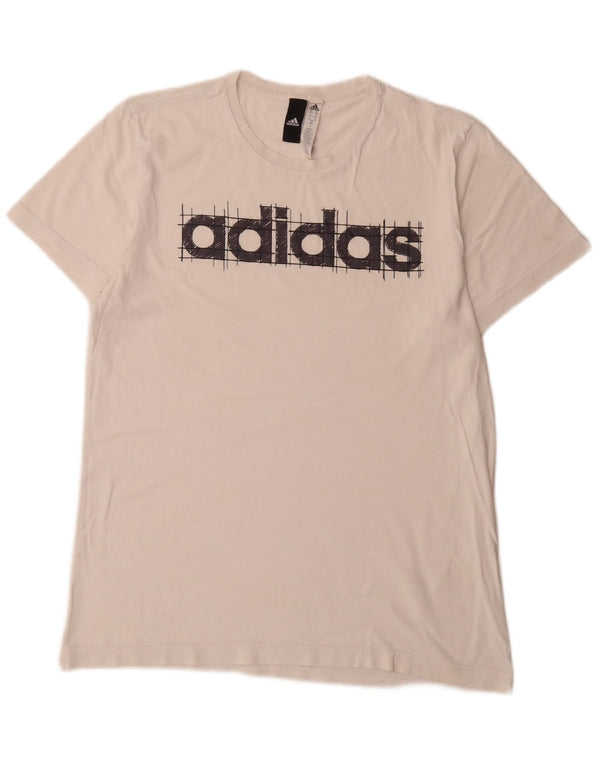 Adidas Mens Graphic T-Shirt Top Medium White Cotton