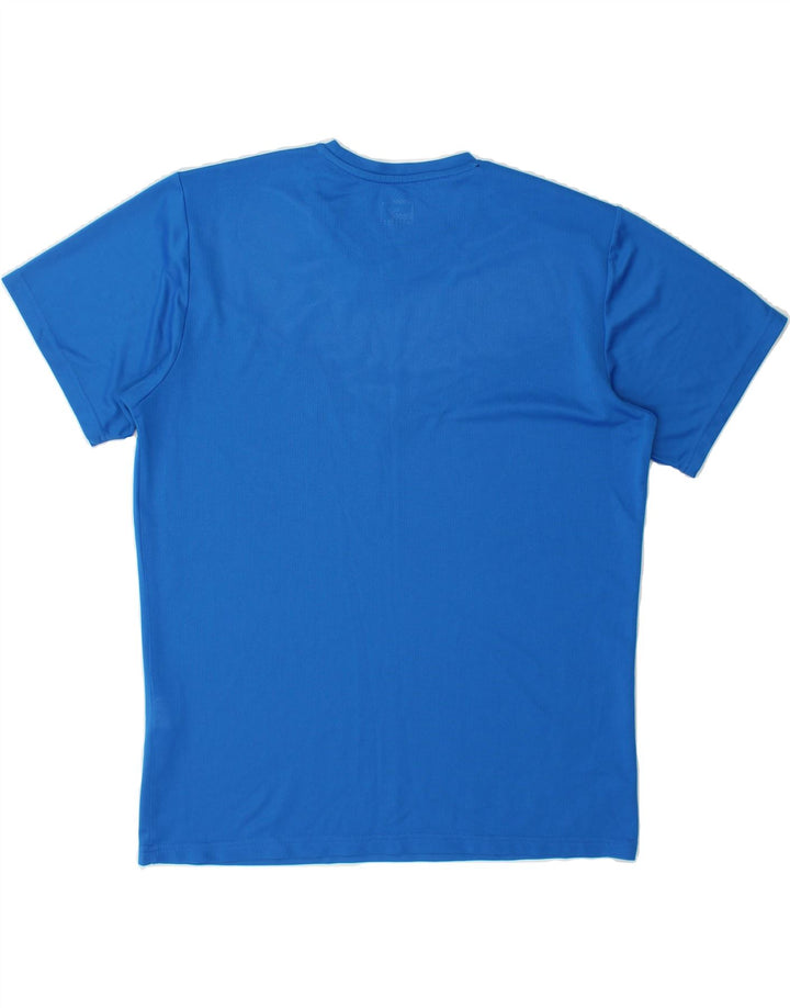 PUMA Mens T-Shirt Top Large Blue Colourblock Polyester Vintage Puma and Second-Hand Puma from Messina Hembry 