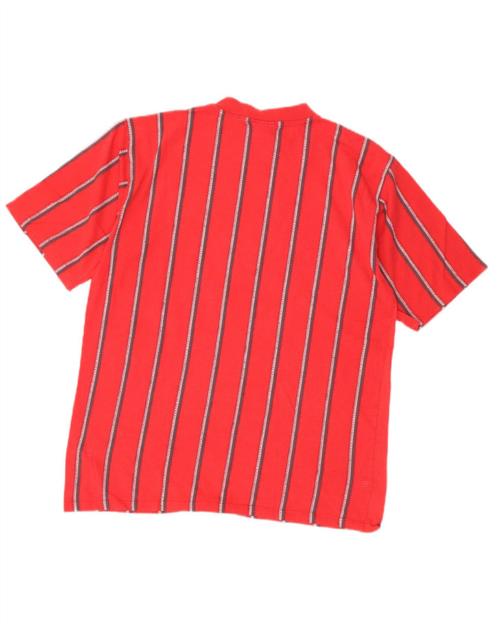 Reebok Herren T-Shirt Top Mittelrot gestreift aus Baumwolle