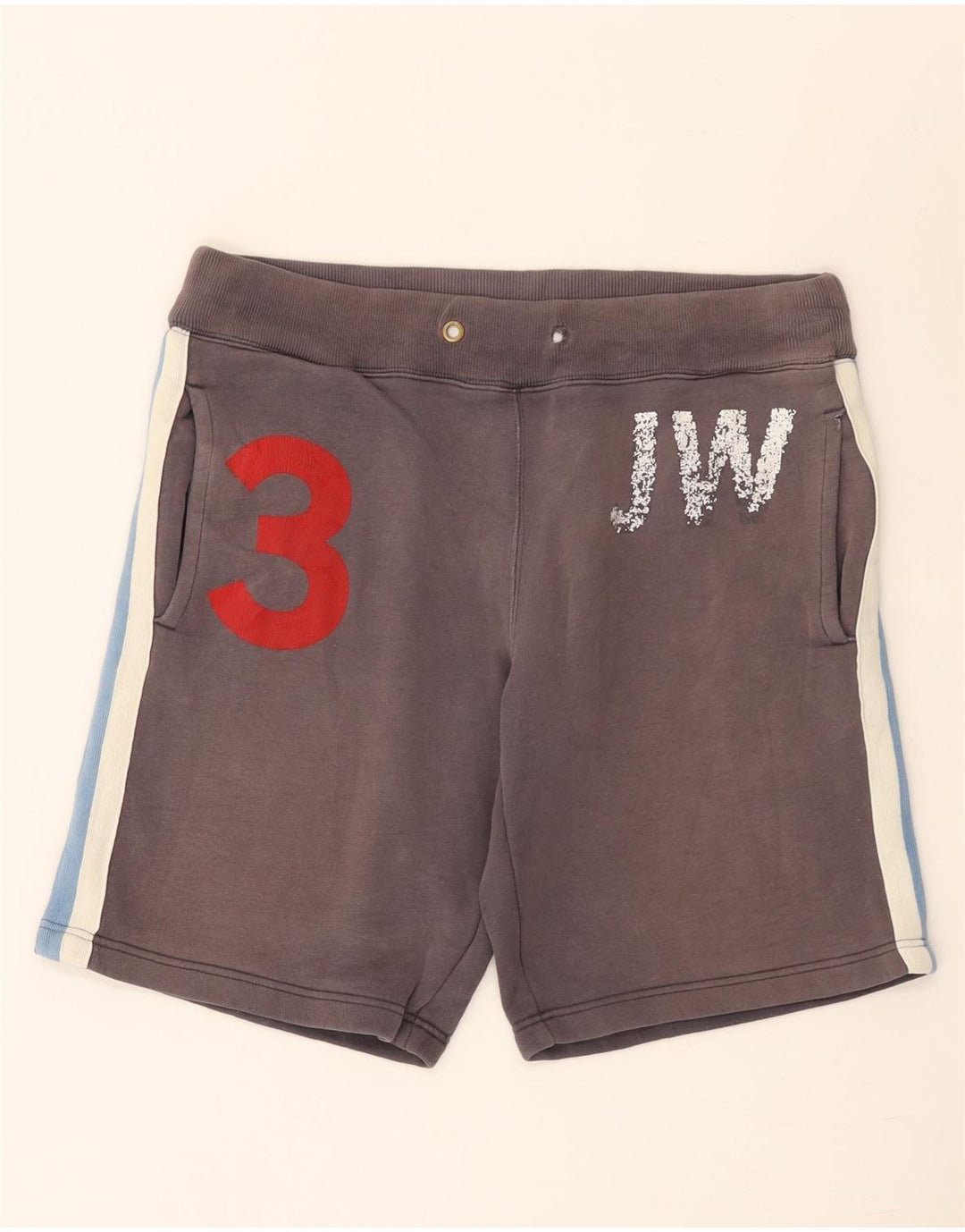 Jack Wills Herren-Sportshorts mit Grafik, mittelgraue Colourblock-Baumwolle