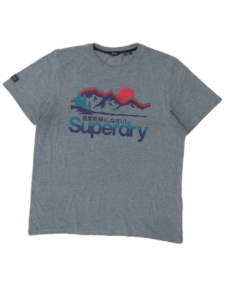 Superdry Herren Grafik-T-Shirt-Oberteil XL Blau