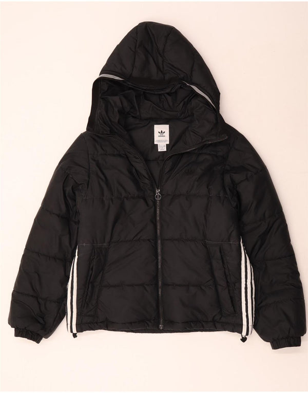 Adidas Herren Kapuzenjacke, mittelgroß, schwarzes Polyester