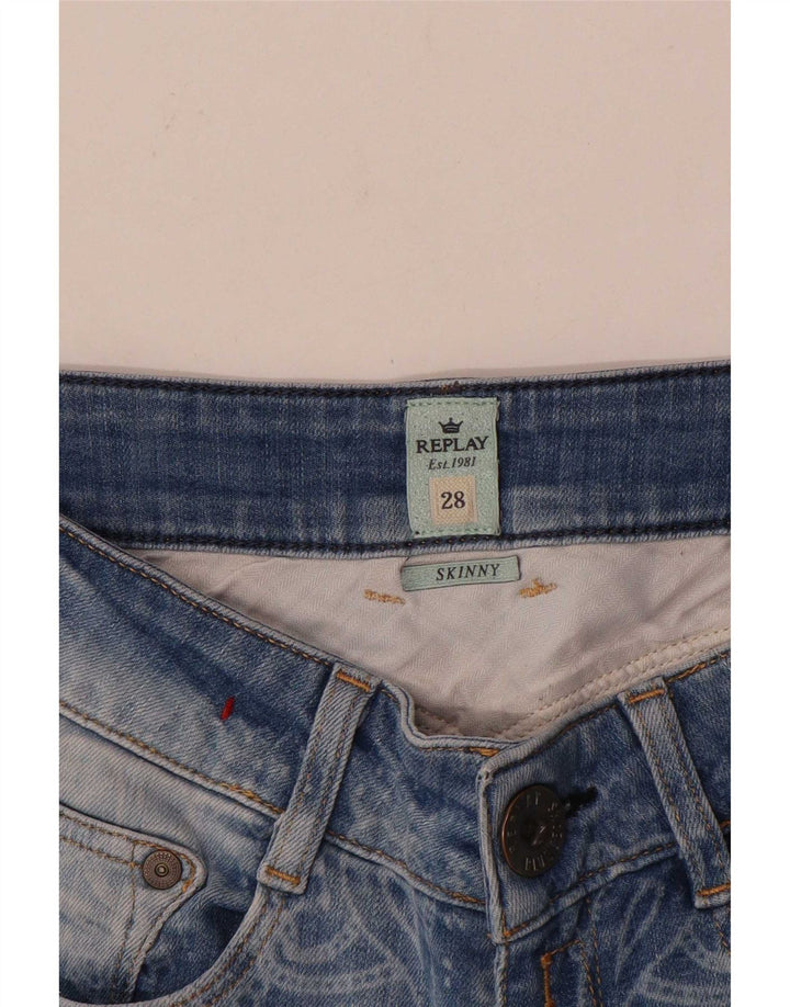 Replay Damen Skinny Jeans W28 L30 Blau