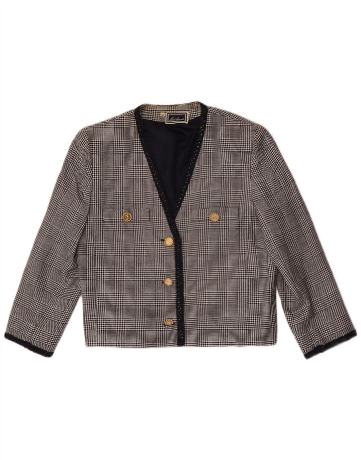 Luisa Spagnoli Damen Blazerjacke mit 3/4-Ärmeln IT 44 Mittelgrau