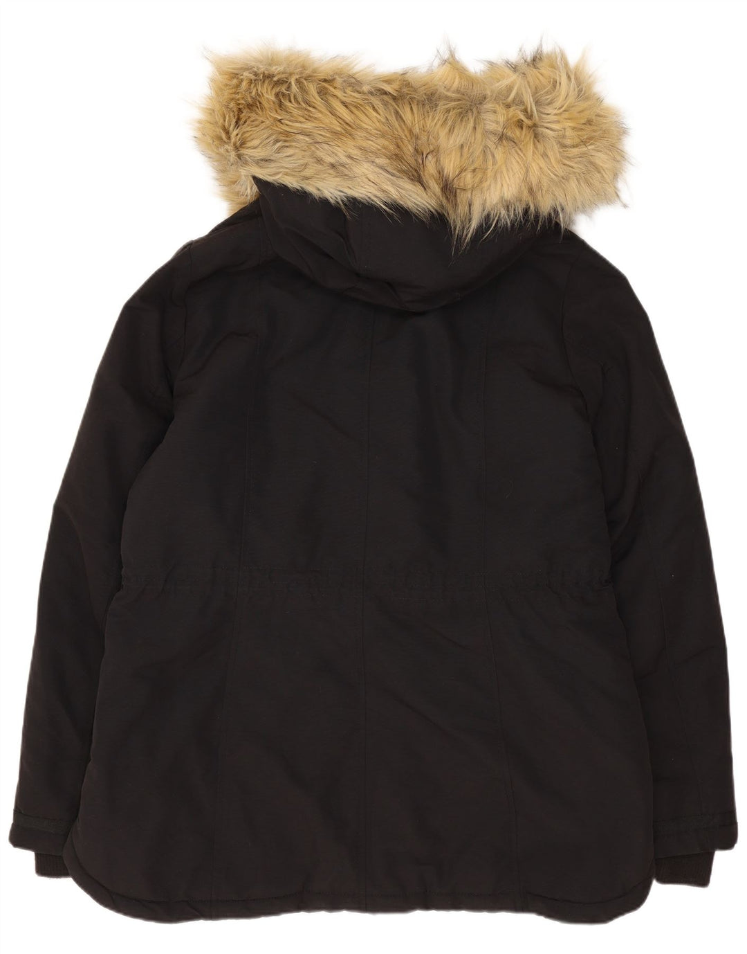 Monsoon Damen-Parka mit Kapuze, UK 14, Größe L, Schwarz, Baumwolle