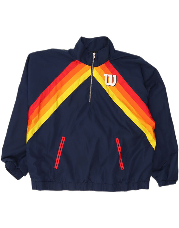 WILSON Damen Übergroße grafische Windjacke UK 22 2XL Marineblau