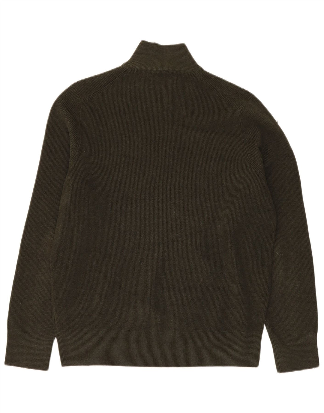 Marks & SPENCER Herren-Pullover mit Reißverschluss am Hals, groß, Khaki, Polyester