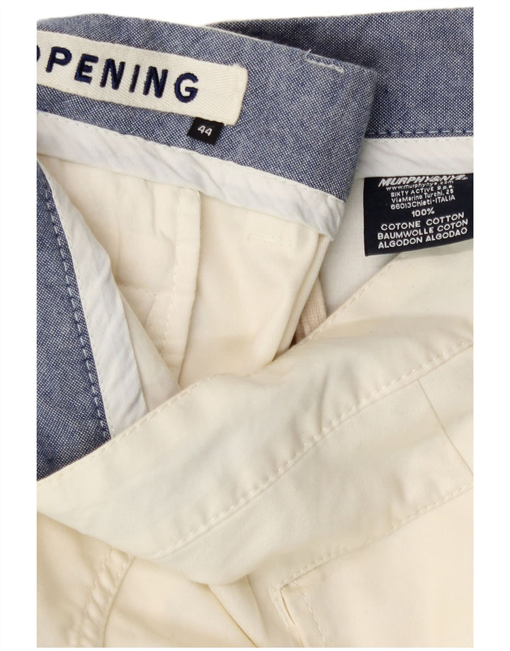 Murphy & Nye Herren Chinoshorts W44 2XL Weiße Baumwolle