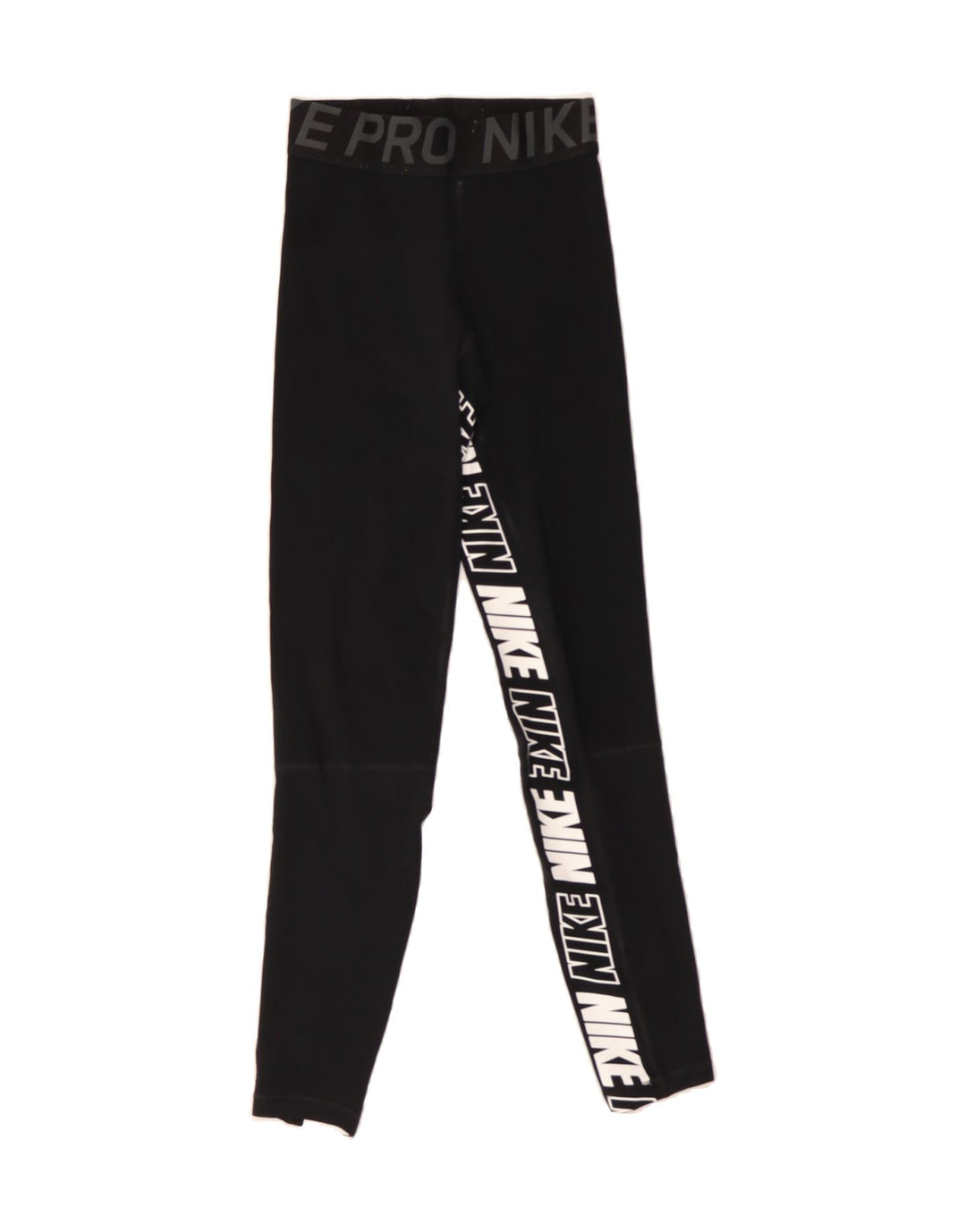 NIKE Womens Dri Fit Graphic Leggings UK 4 XS Black Polyester Vintage Nike and Second-Hand Nike from Messina Hembry 