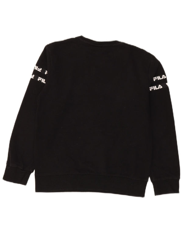 Fila Jungen-Sweatshirt mit Grafik, 11–12 Jahre, schwarze Baumwolle