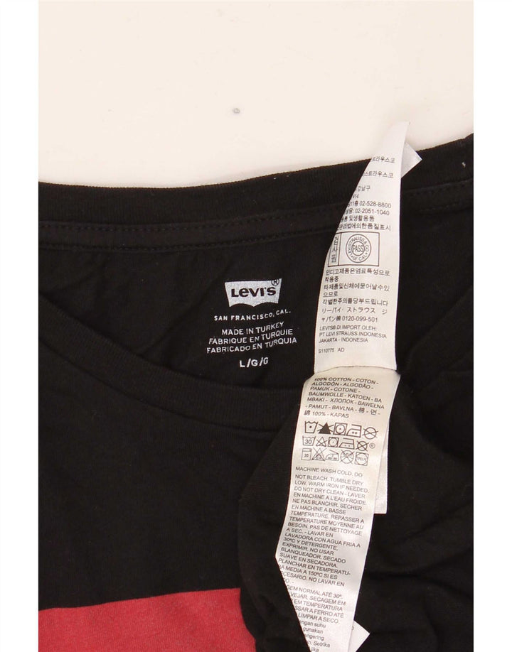 Levi's Herren-Oberteil mit Grafik, langärmelig, groß, aus schwarzer Baumwolle
