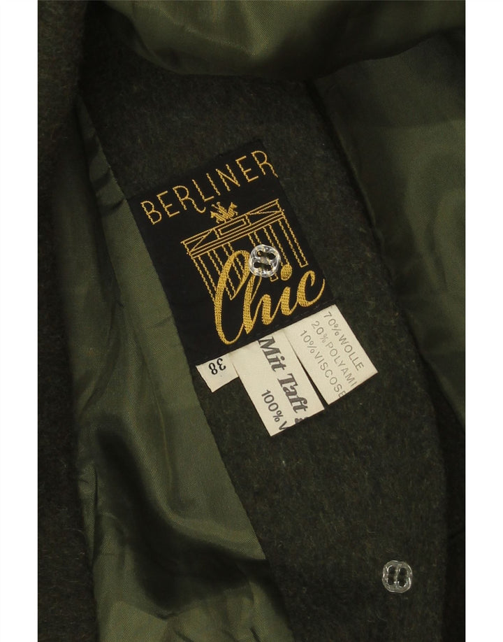 Vintage Damen Poncho Mantel EU 38 Medium Khaki Wolle