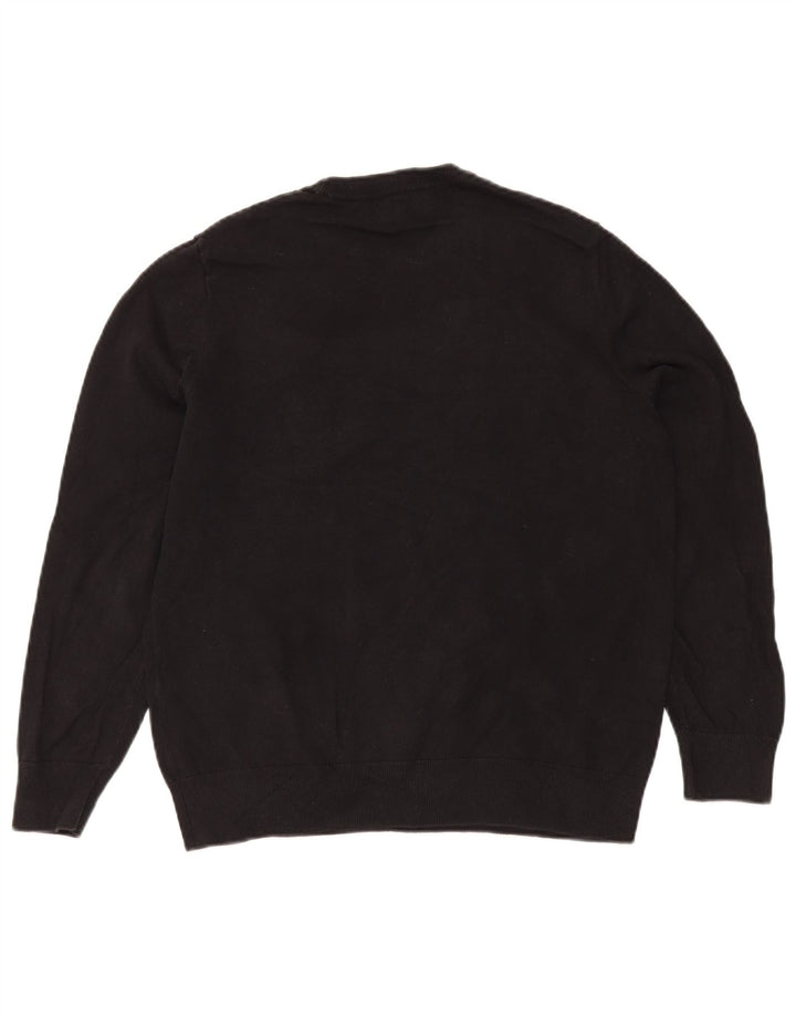 Nautica Herren-Pullover mit Rundhalsausschnitt, mittelschwarz, gestreift, Baumwolle