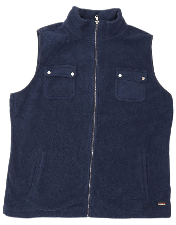 Chaps Womens Fleece Gilet UK 18 XL Navy Blue Polyester Sports