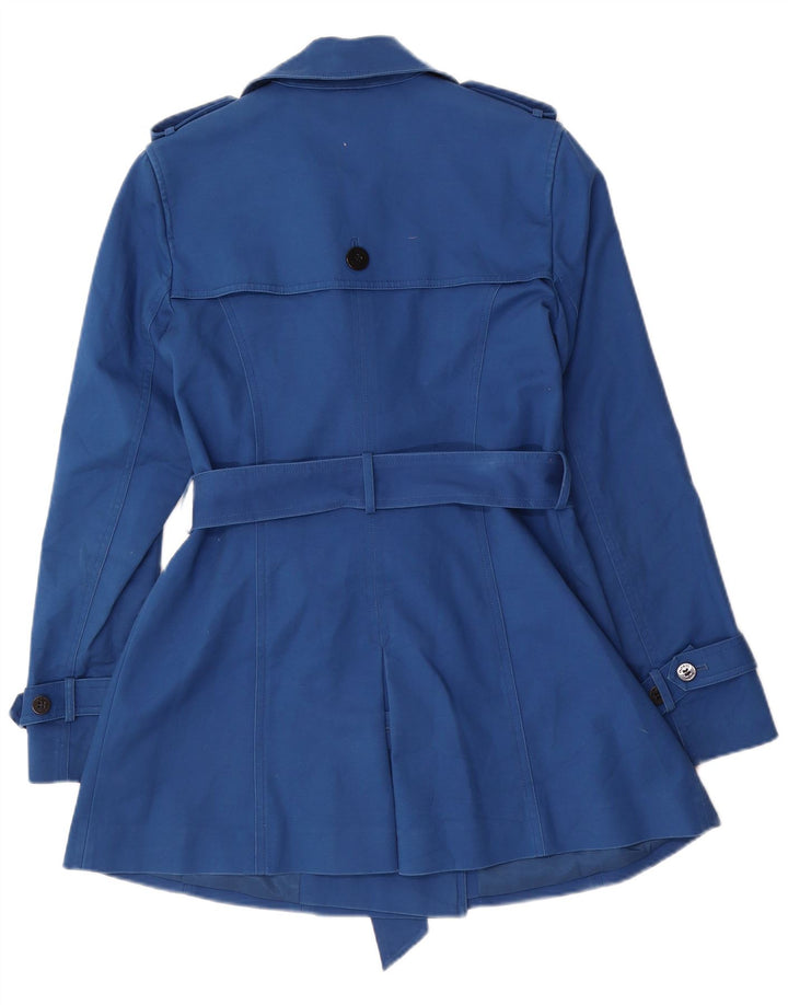 Hobbs Damen Trenchcoat UK 10 Small Blaue Baumwolle