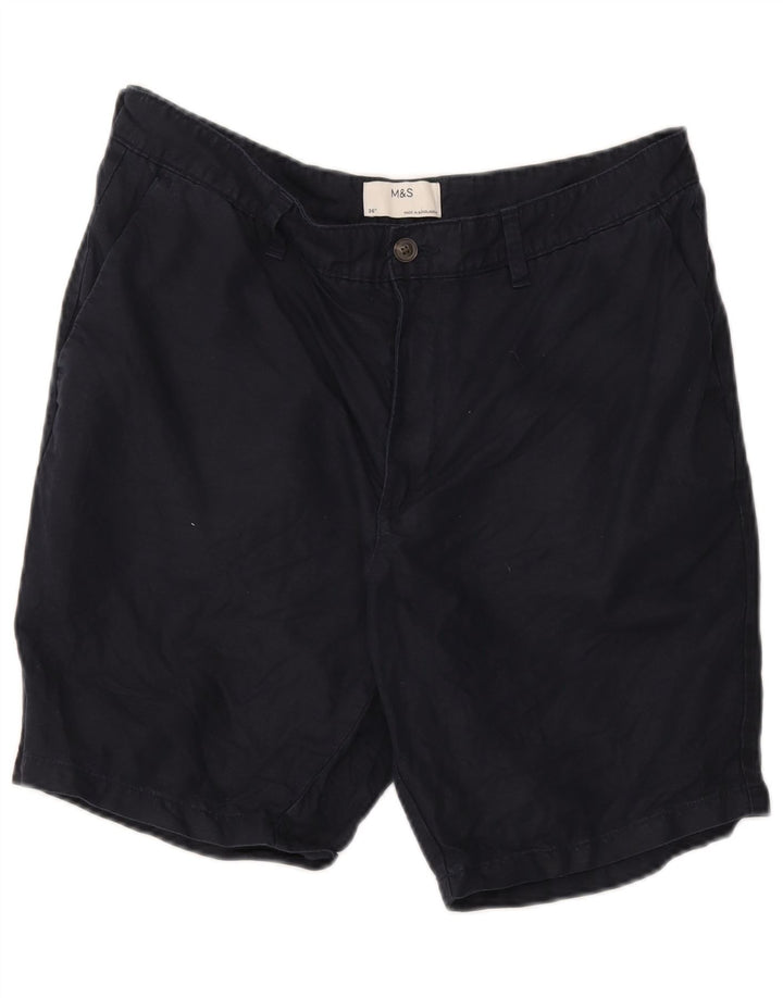 Marks & Spencer Herren-Chinoshorts W36, Größe L, Marineblau, Baumwolle