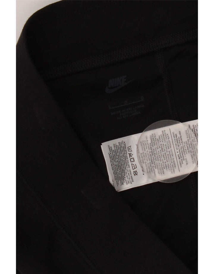 Nike Damen Graphic Leggings UK 16 Large Schwarz Baumwolle