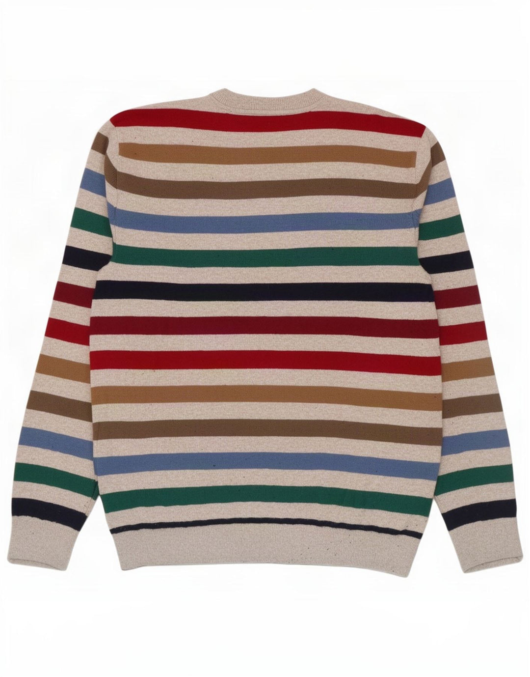 Gap Herren-Pullover mit Rundhalsausschnitt, klein, mehrfarbig, gestreift, Baumwolle