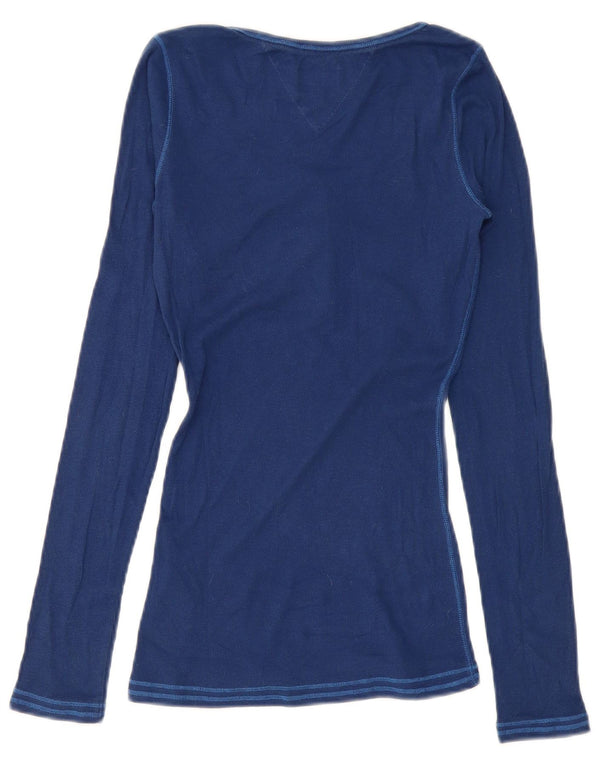 Tommy Hilfiger Damen Top Langarm UK 12 Medium Marineblau