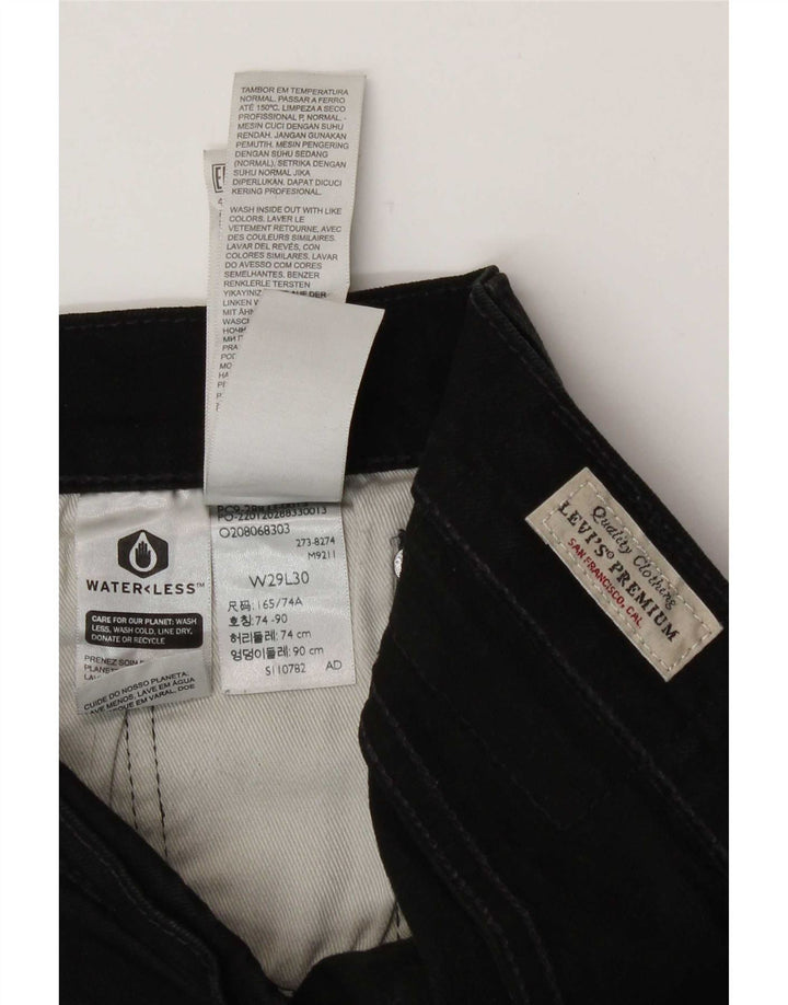 Levi's Herren Skinny Jeans W29 L30 Schwarze Baumwolle