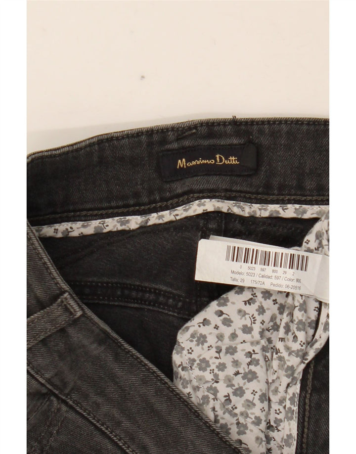 Massimo Dutti Damen Slim Jeans W29 L33 Graue Baumwolle