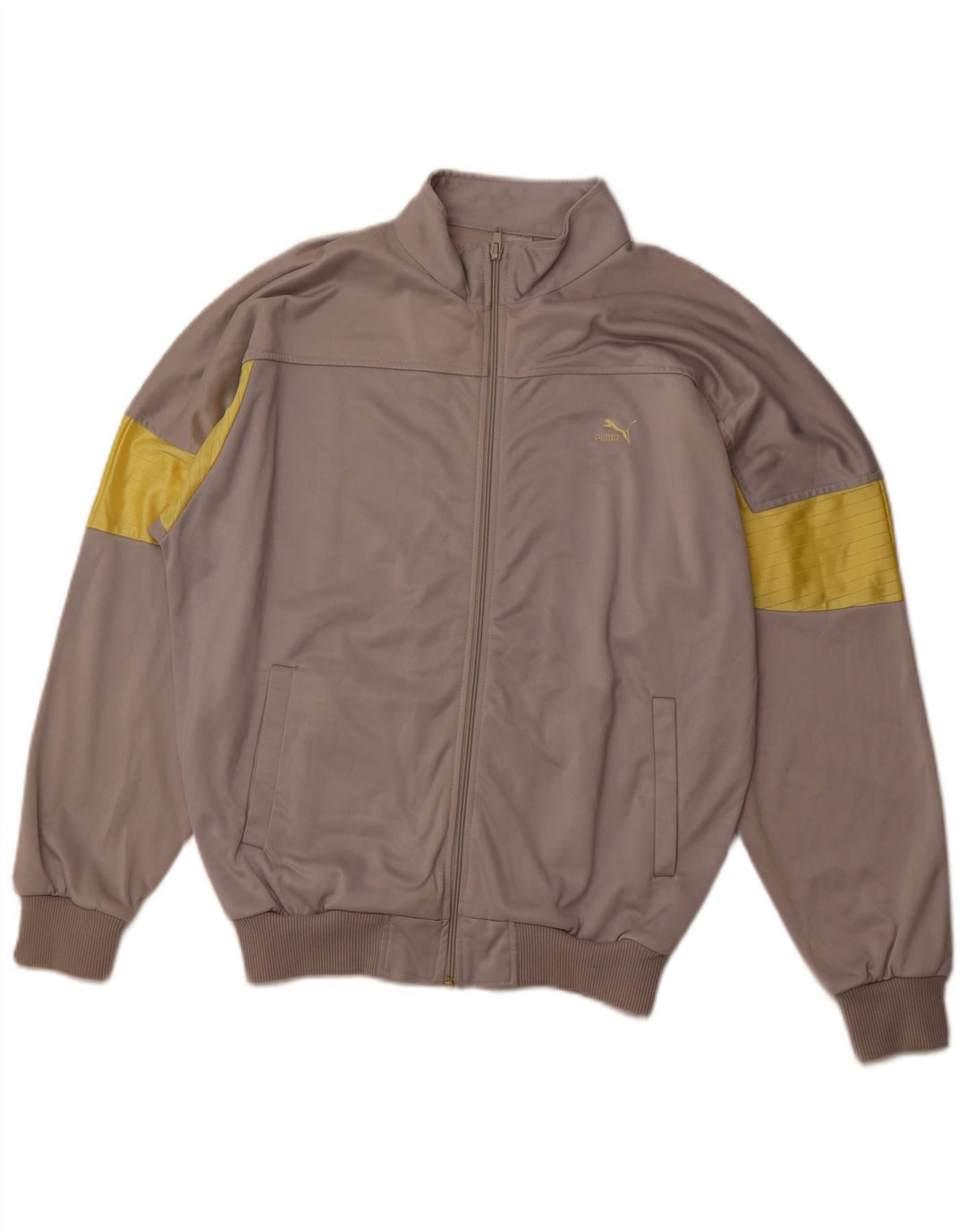 Puma Herren-Trainingsanzug, groß, graues Farbblock-Polyester