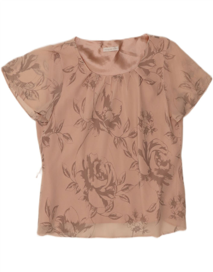 JACQUES VERT Womens Blouse Top UK 18 XL Pink Floral Polyester